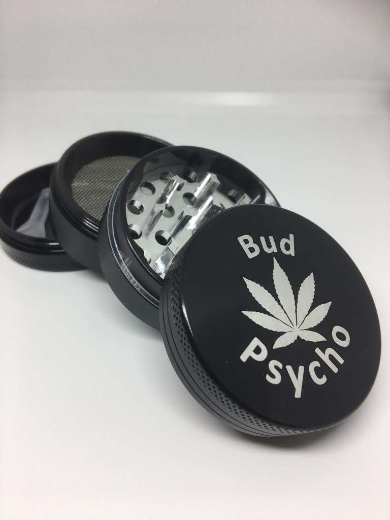 BLACK 4 PART 50MM GRINDER MAGNETIC METAL DIAMOND TEETH CRUSHER UK BUD PSYCHO